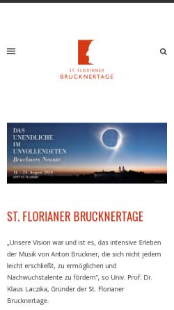 Vorschau der mobilen Webseite www.brucknertage.at, Brucknertage St. Florian