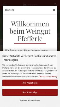 Vorschau der mobilen Webseite www.weingut-pfefferle.de, Weingut Reiner Pfefferle