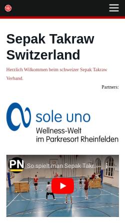 Vorschau der mobilen Webseite www.takraw.ch, Sepak Takraw Club Schweiz
