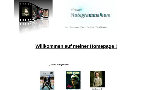 Vorschau von www.autogrammalbum.de, Melanies Autogrammalbum