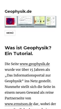 Vorschau der mobilen Webseite www.geophysik.de, Geophysik [geophysik.de]
