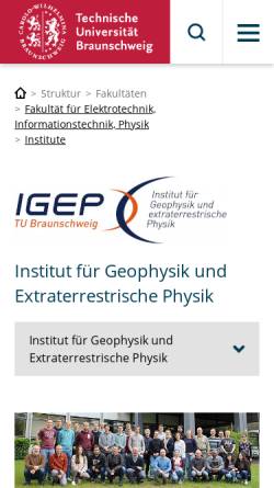 Vorschau der mobilen Webseite www.igep.tu-bs.de, Geschichte der Geophysik
