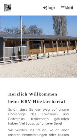 Vorschau der mobilen Webseite www.krv-hitzkirchertal.ch, Kavallerie- Reitverein Hitzkirchertal