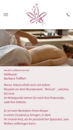 Vorschau der mobilen Webseite www.heilkunst-treffert.de, Naturheilpraxis für Klassische Homöopathie und Ortho-Bionomy