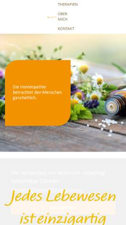 Vorschau der mobilen Webseite www.hp-ritajentjens.de, Rita Jentjens - Praxis für Klassische Homöopathie