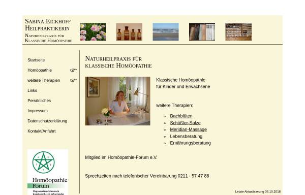 Vorschau von www.homoeopathie-eickhoff.de, Sabina Eickhoff