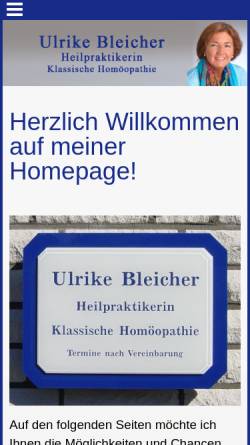Vorschau der mobilen Webseite www.heilpraktikerin-bleicher.de, Ulrike Bleicher