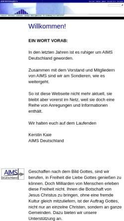 Vorschau der mobilen Webseite aims.de, AIMS Deutschland e.V.