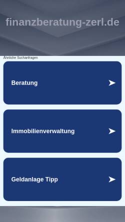 Vorschau der mobilen Webseite www.finanzberatung-zerl.de, Horst Zerl Finanzberatung