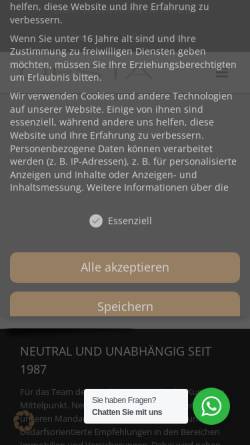 Vorschau der mobilen Webseite oesta.de, Kanzlei Oesta GmbH