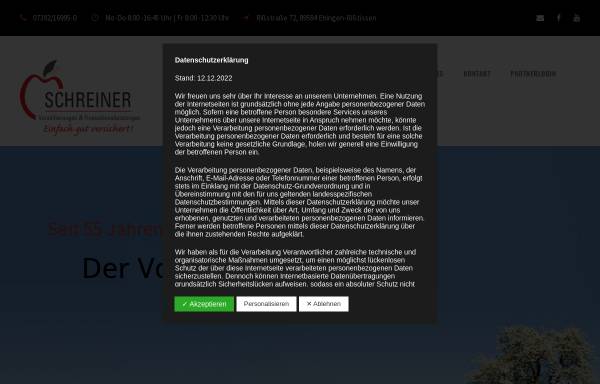 Vorschau von schreiner-versicherungen.de, Schreiner Versicherungen GmbH
