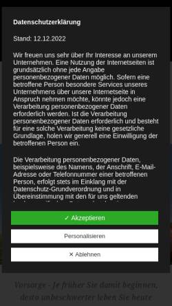 Vorschau der mobilen Webseite schreiner-versicherungen.de, Schreiner Versicherungen GmbH