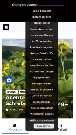 Vorschau der mobilen Webseite www.stuttgart-journal.de, Stuttgart Journal