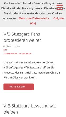 Vorschau der mobilen Webseite vfb1.de, VFB1.de
