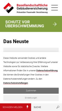 Vorschau der mobilen Webseite www.bgv.ch, Basellandschaftlichen Gebäudeversicherung (BGV)