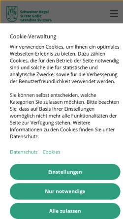 Vorschau der mobilen Webseite hagel.ch, Schweizer Hagel-Versicherungs- Gesellschaft