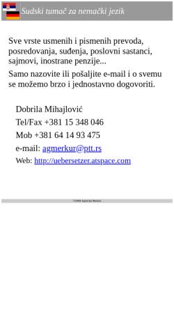 Vorschau der mobilen Webseite prevodilac.atspace.com, Dobrila Mihajlovic