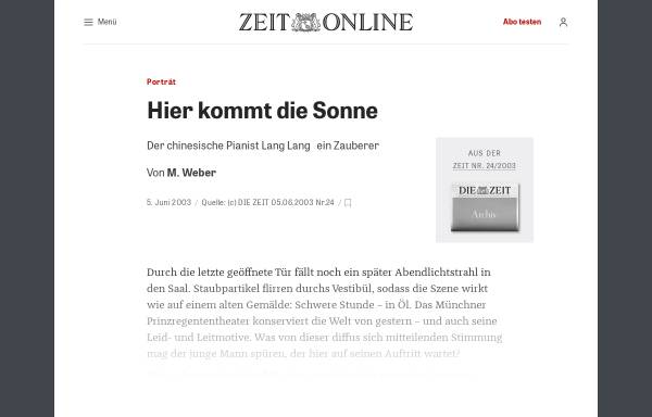 Vorschau von www.zeit.de, Hier kommt die Sonne