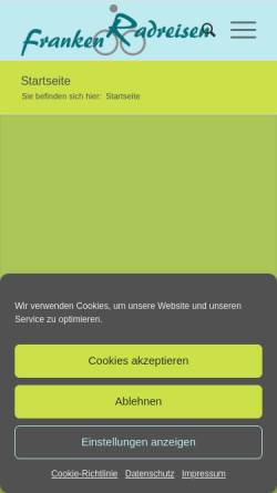 Vorschau der mobilen Webseite franken-radreisen.de, Franken Radreisen