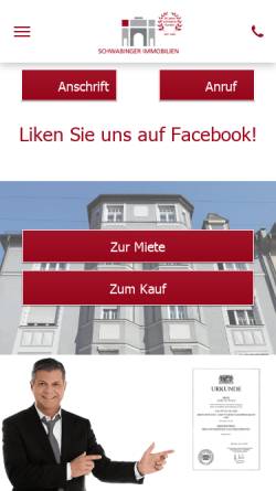Vorschau der mobilen Webseite www.schwabinger-immobilien.de, Schwabinger Immobilien