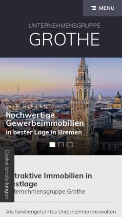 Vorschau der mobilen Webseite www.unternehmensgruppe-grothe.de, Unternehmensgruppe Grothe