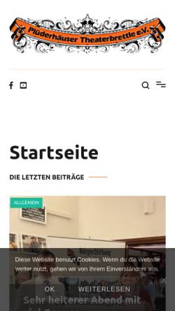 Vorschau der mobilen Webseite www.theaterbrettle.de, Plüderhäuser Theaterbrettle e.V.