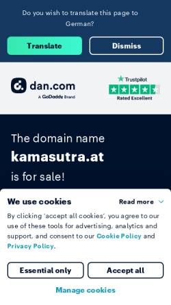 Vorschau der mobilen Webseite www.kamasutra.at, Kamasutra Kunstglaskaraffen