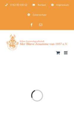 Vorschau der mobilen Webseite www.karnevalsgesellschaft-mbz.de, Kölner Karnevalsgesellschaft Mer Blieve Zesamme von 1937 e.V.