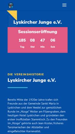 Vorschau der mobilen Webseite www.lyskircher-junge.de, Lyskircher Junge e.V. 1930