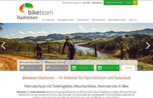 Vorschau von www.biketeam-radreisen.de, Travelteam GmbH