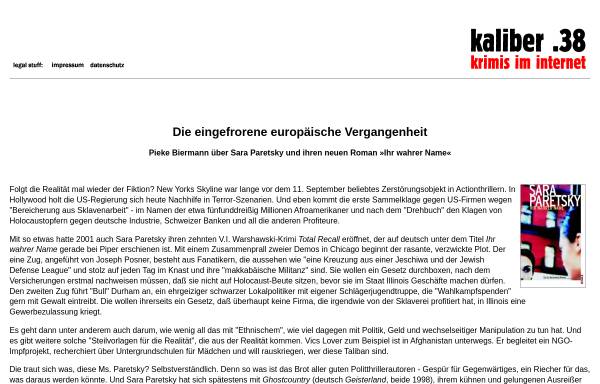 Vorschau von www.kaliber38.de, Die eingefrorene europäische Vergangenheit