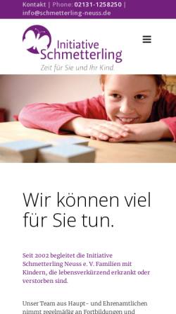Vorschau der mobilen Webseite schmetterling-neuss.de, Initiative Schmetterling Neuss e.V.