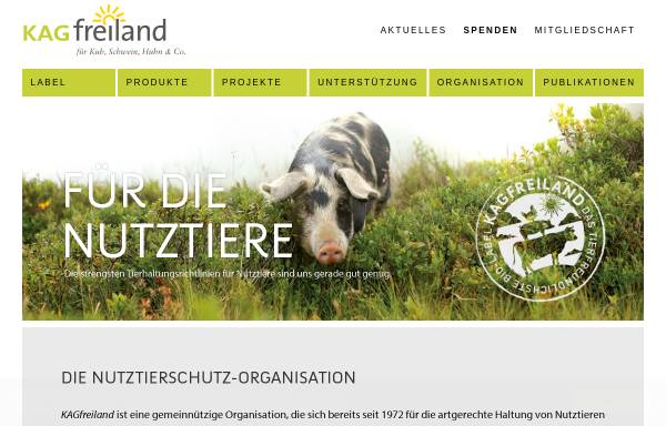 Vorschau von www.kagfreiland.ch, Kagfreiland für die Tiere auf dem Bauernhof