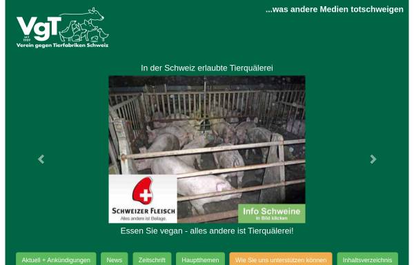 Vorschau von www.vgt.ch, Verein gegen Tierfabriken Schweiz