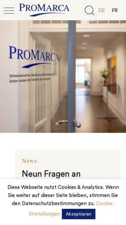 Vorschau der mobilen Webseite www.promarca.ch, Promarca Schweizerischer Markenartikelverband