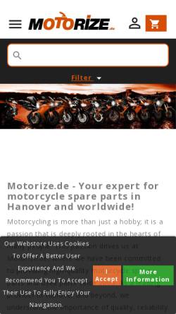Vorschau der mobilen Webseite motorize.de, Motorize