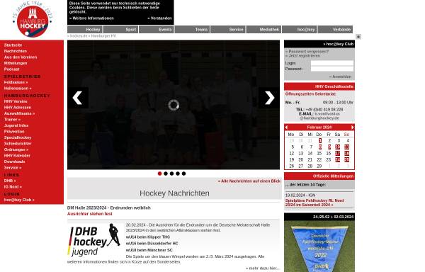 Vorschau von www.hamburghockey.de, Hamburger Hockey-Verband e.V.