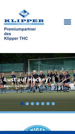 Vorschau der mobilen Webseite klipper.de, Tennis und Hockey-Club auf der Uhlenhorst e.V