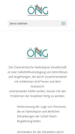 Vorschau der mobilen Webseite www.narkolepsie.at, Östereichische Narkolepsie Gesellschaft (ÖNG)