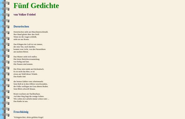 Vorschau von www.alb-neckar-schwarzwald.de, Fünf Gedichte von Volker Friebel