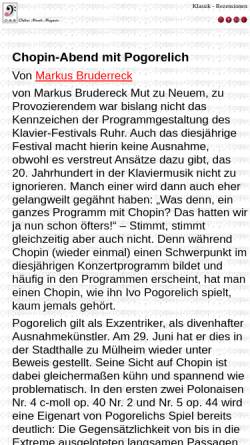 Vorschau der mobilen Webseite www.omm.de, Chopin-Abend mit Pogorelich