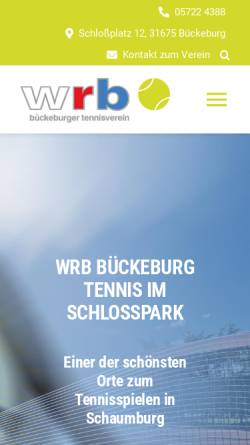 Vorschau der mobilen Webseite www.wrb-bueckeburg.de, Bückeburger Tennisverein WRB e. V.