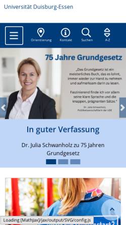 Vorschau der mobilen Webseite www.uni-duisburg.de, Arbeitskreis Politik und Kommunikation