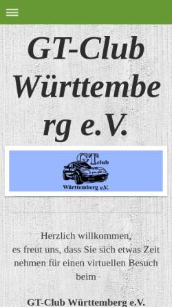 Vorschau der mobilen Webseite www.gt-club-wuerttemberg.de, GT-Club Württemberg e.V.