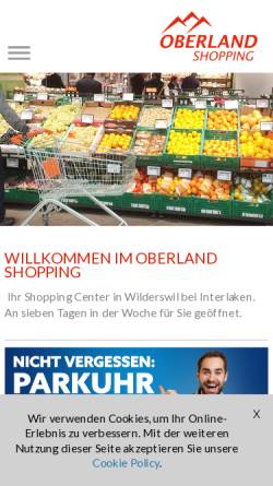 Vorschau der mobilen Webseite www.oberlandshopping.ch, Opel & Manta Team Oberland