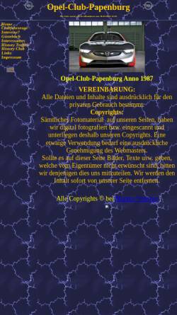 Vorschau der mobilen Webseite opelclubpapenburg.de, Opel-Club Papenburg