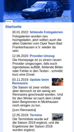 Vorschau der mobilen Webseite www.opelixe.de, OPEL-Team Frankenhausen