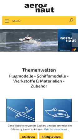 Vorschau der mobilen Webseite www.aero-naut.de, Aero-naut