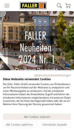 Vorschau der mobilen Webseite www.faller.de, Faller