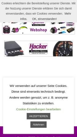 Vorschau der mobilen Webseite www.hacker-motor.com, Hacker Brushless Motors